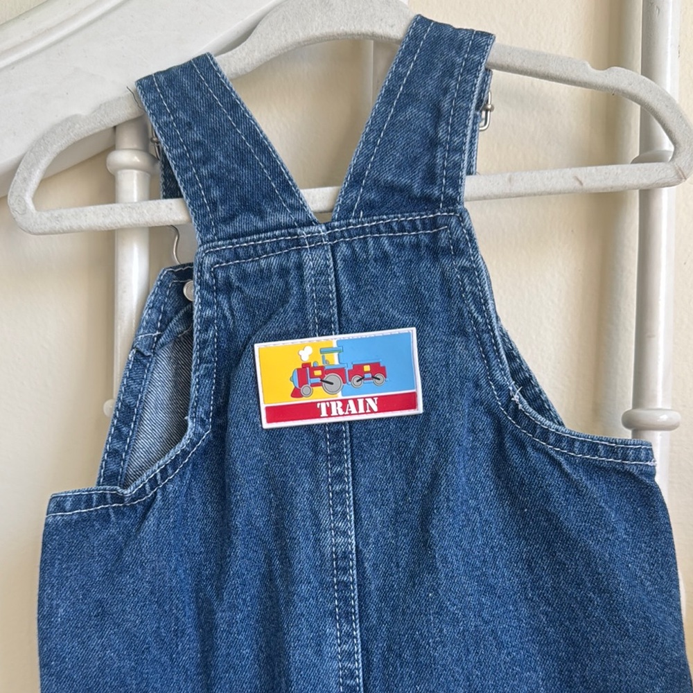 Kids Denim Overalls with Train Embroidery - Picture 6 of 7